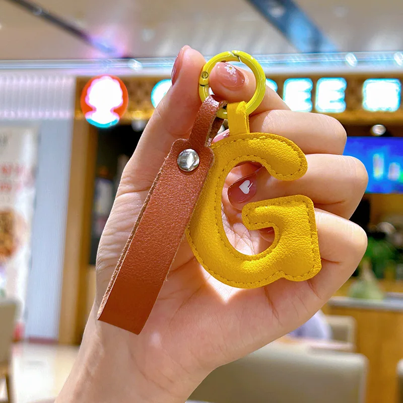 A to Z PU Leather Initial Lett - Monogram Keychain Leather บทวิจารณ์และราคา