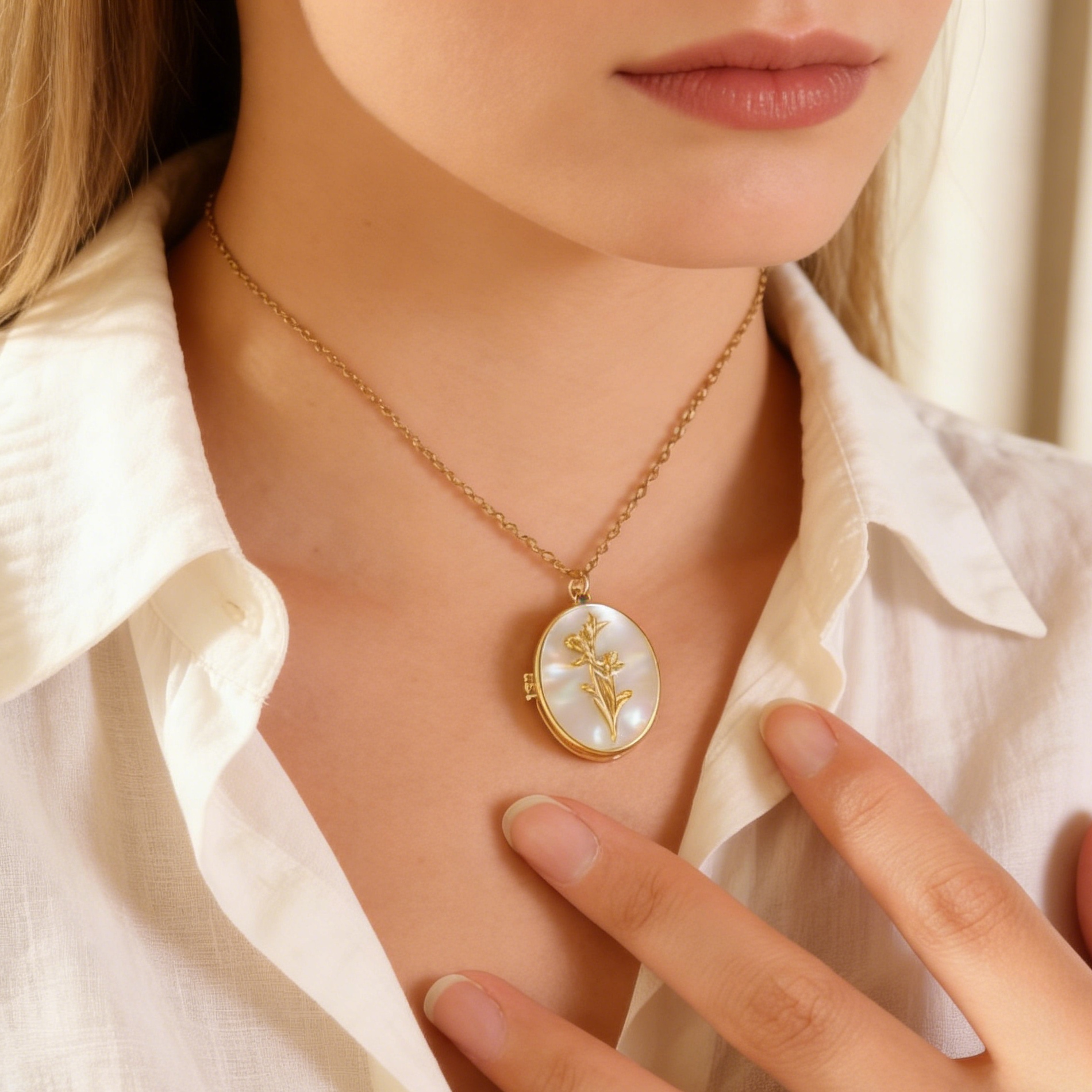 Diamon Birth Flower Custom Col - Birth Flower Necklace บทวิจารณ์และราคา