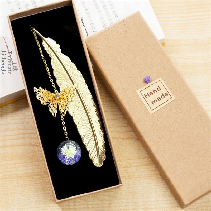 1PC Metal Bookmark Creative Im - Dried Flower Bookmark บทวิจารณ์และราคา
