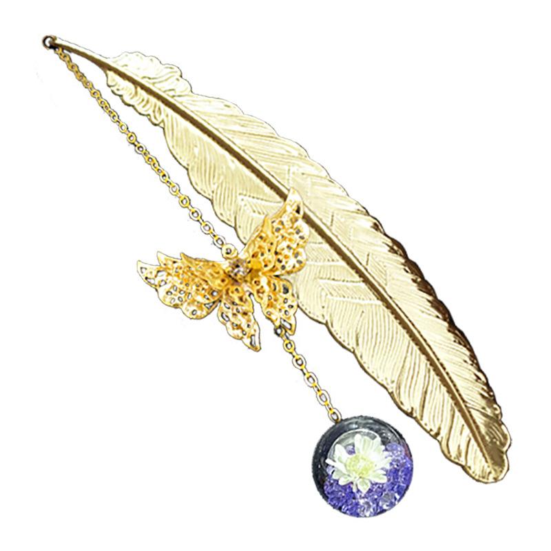 1PC Metal Bookmark Creative Im - Dried Flower Bookmark บทวิจารณ์และราคา
