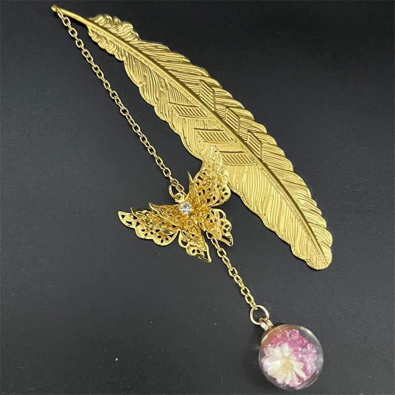 1PC Metal Bookmark Creative Im - Dried Flower Bookmark บทวิจารณ์และราคา