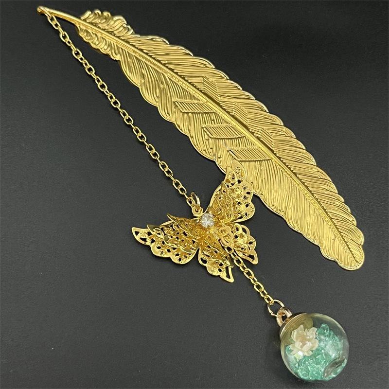 1PC Metal Bookmark Creative Im - Dried Flower Bookmark บทวิจารณ์และราคา