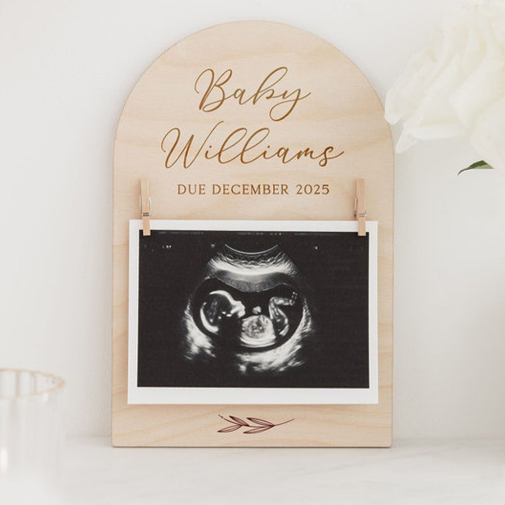Personalised Pregnancy Announc - Engraved Wood Frame บทวิจารณ์และราคา
