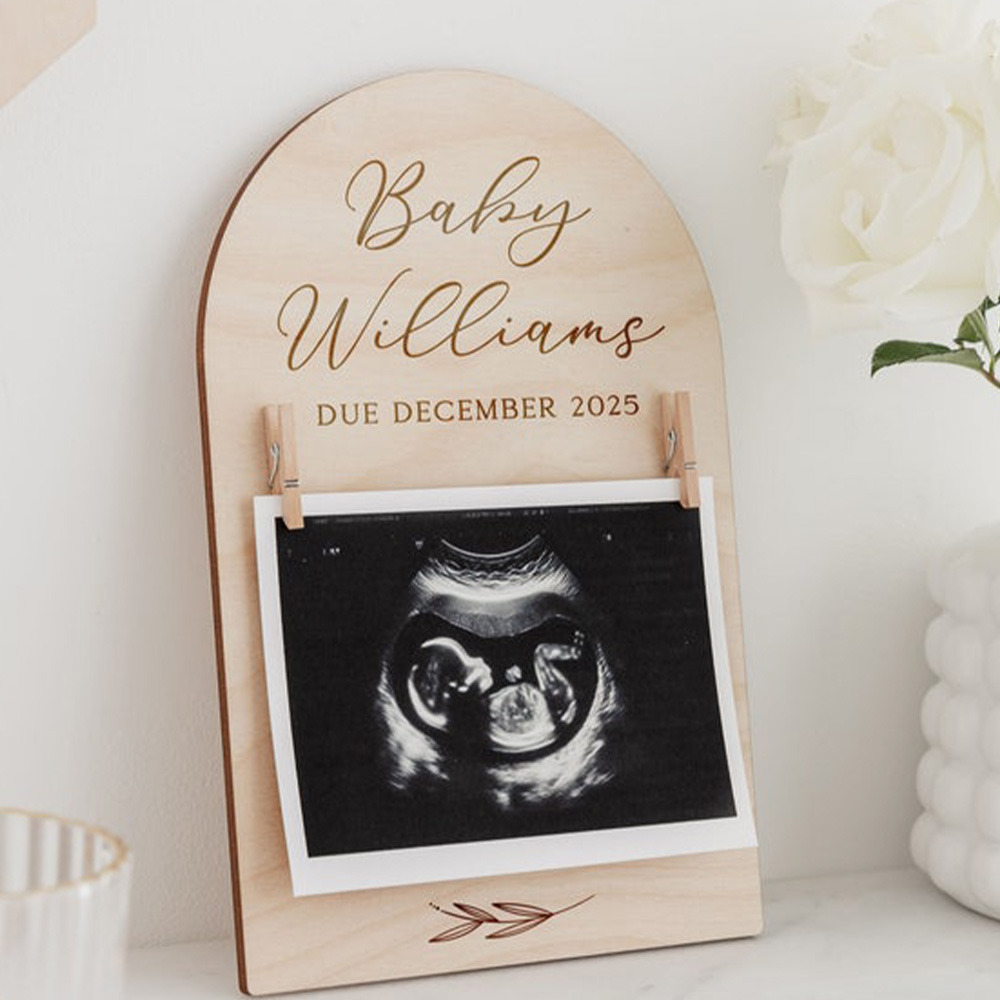 Personalised Pregnancy Announc - Engraved Wood Frame บทวิจารณ์และราคา