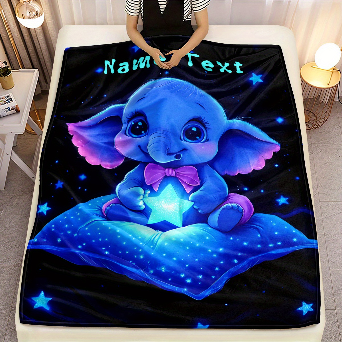 Personalized Cute Blue Elephan - Custom Night Sky บทวิจารณ์และราคา