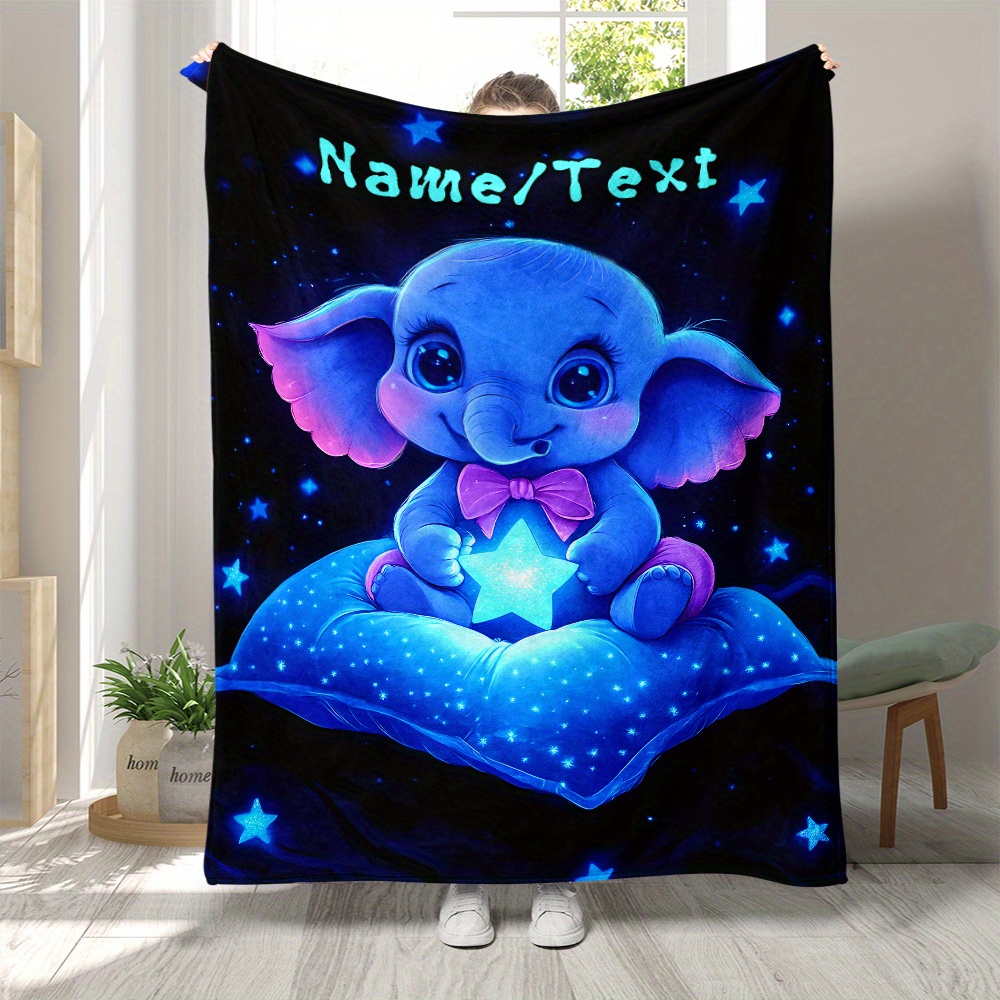 Personalized Cute Blue Elephan - Custom Night Sky บทวิจารณ์และราคา