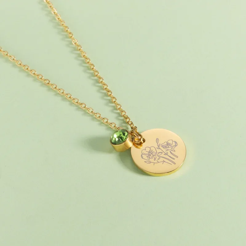 Birth Month Flowers Clipart Fl - Birth Flower Necklace บทวิจารณ์และราคา