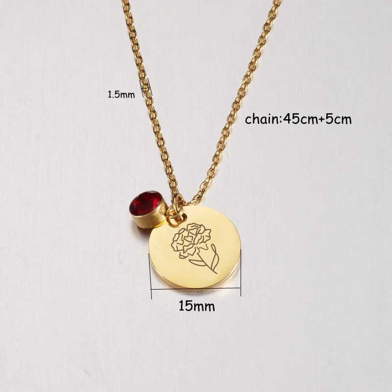 Birth Month Flowers Clipart Fl - Birth Flower Necklace บทวิจารณ์และราคา