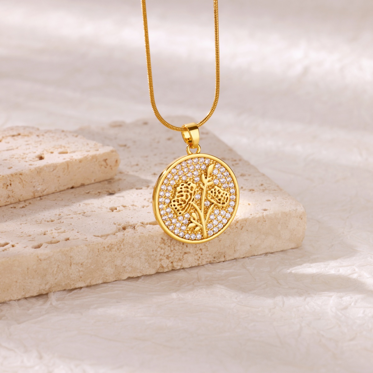 Zircon Flower Necklaces For Wo - Birth Flower Necklace บทวิจารณ์และราคา