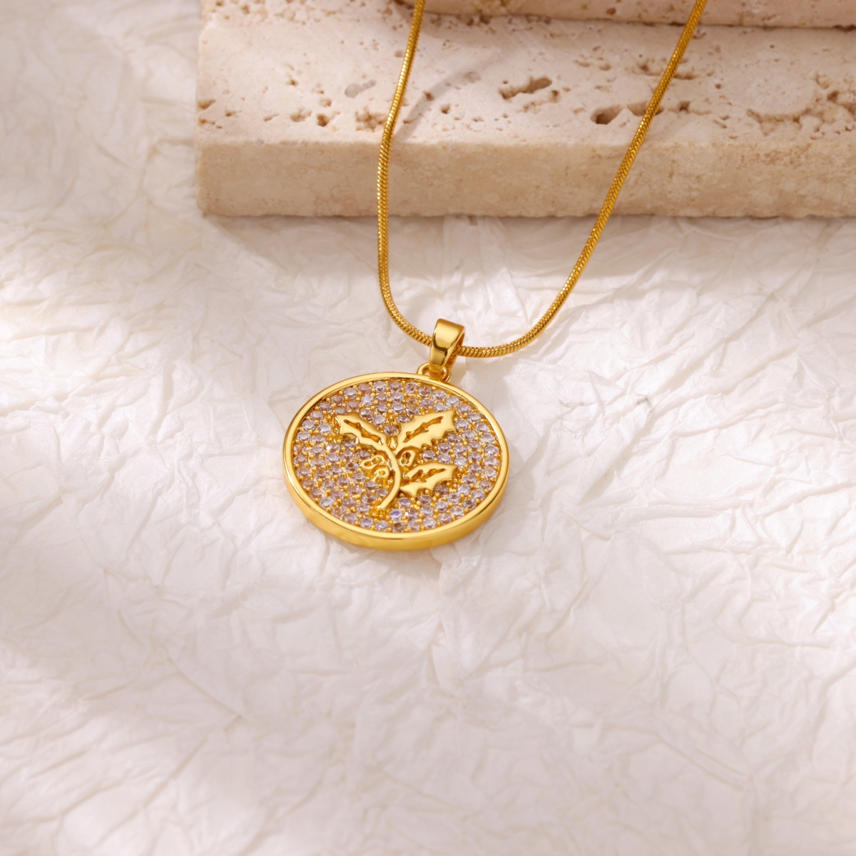 Zircon Flower Necklaces For Wo - Birth Flower Necklace บทวิจารณ์และราคา