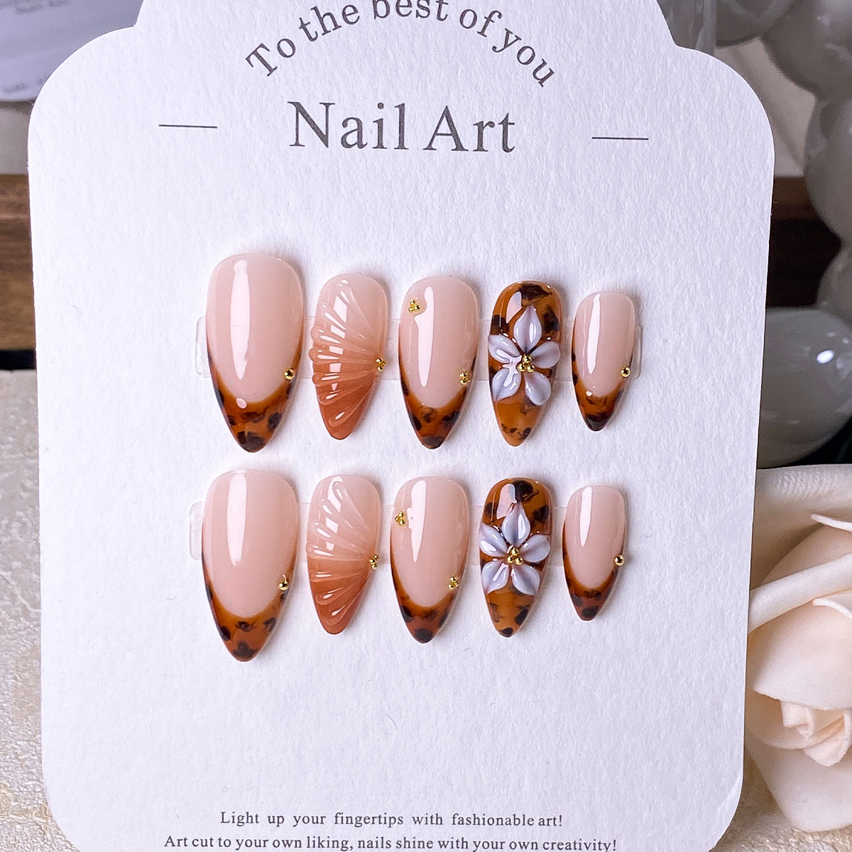 10 pieces of handcrafted brown - Pressed Flower Art บทวิจารณ์และราคา