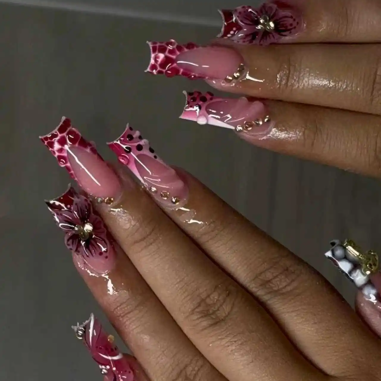 24pcs Pink Leopard Print Press - Pressed Flower Art บทวิจารณ์และราคา