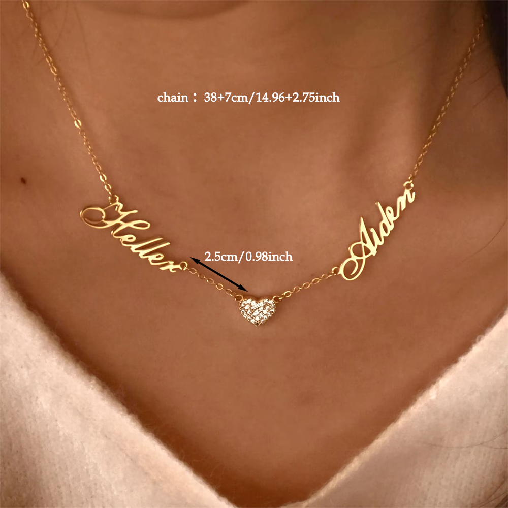 Custom Two Name Necklace For W - Name Necklace Custom บทวิจารณ์และราคา