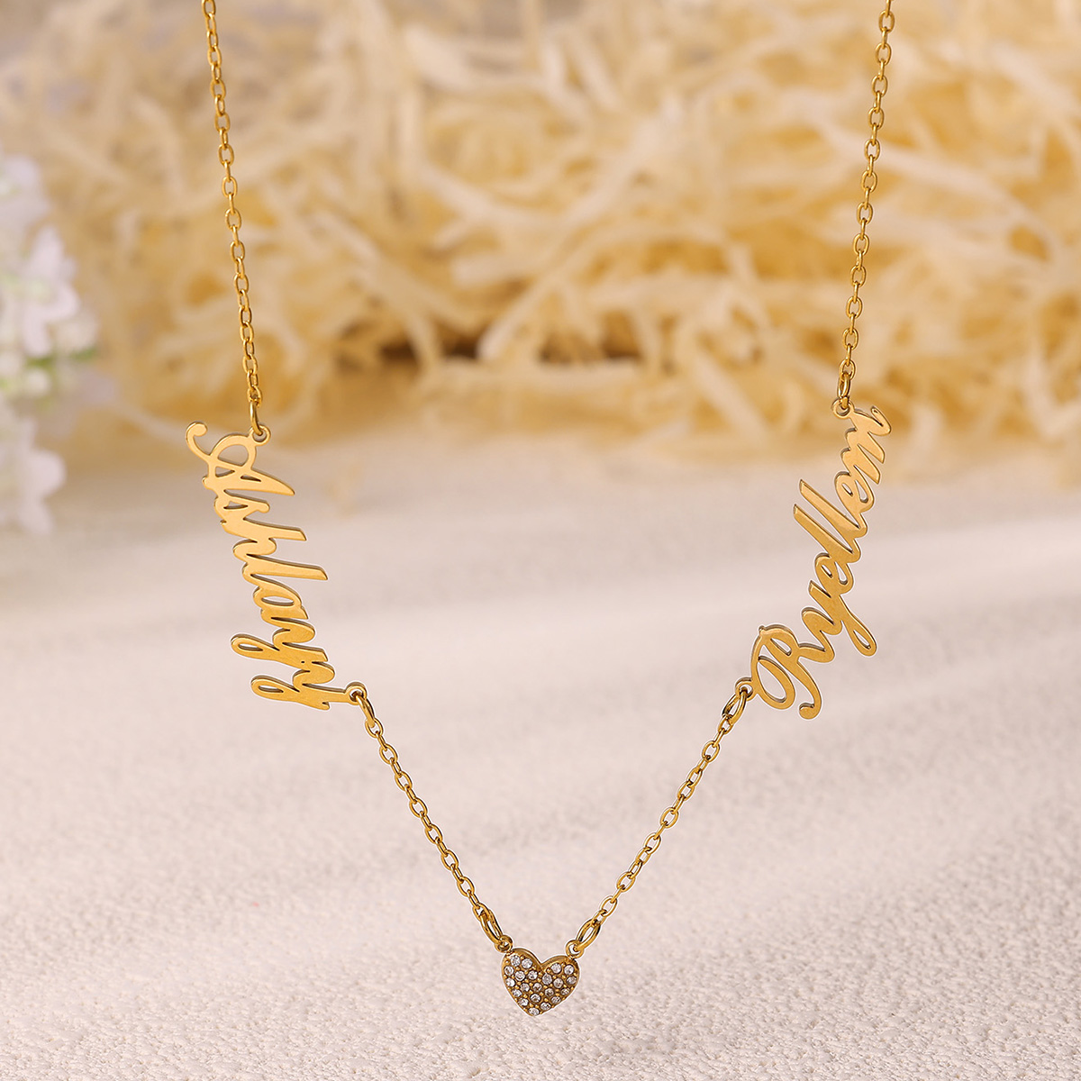Custom Two Name Necklace For W - Name Necklace Custom บทวิจารณ์และราคา