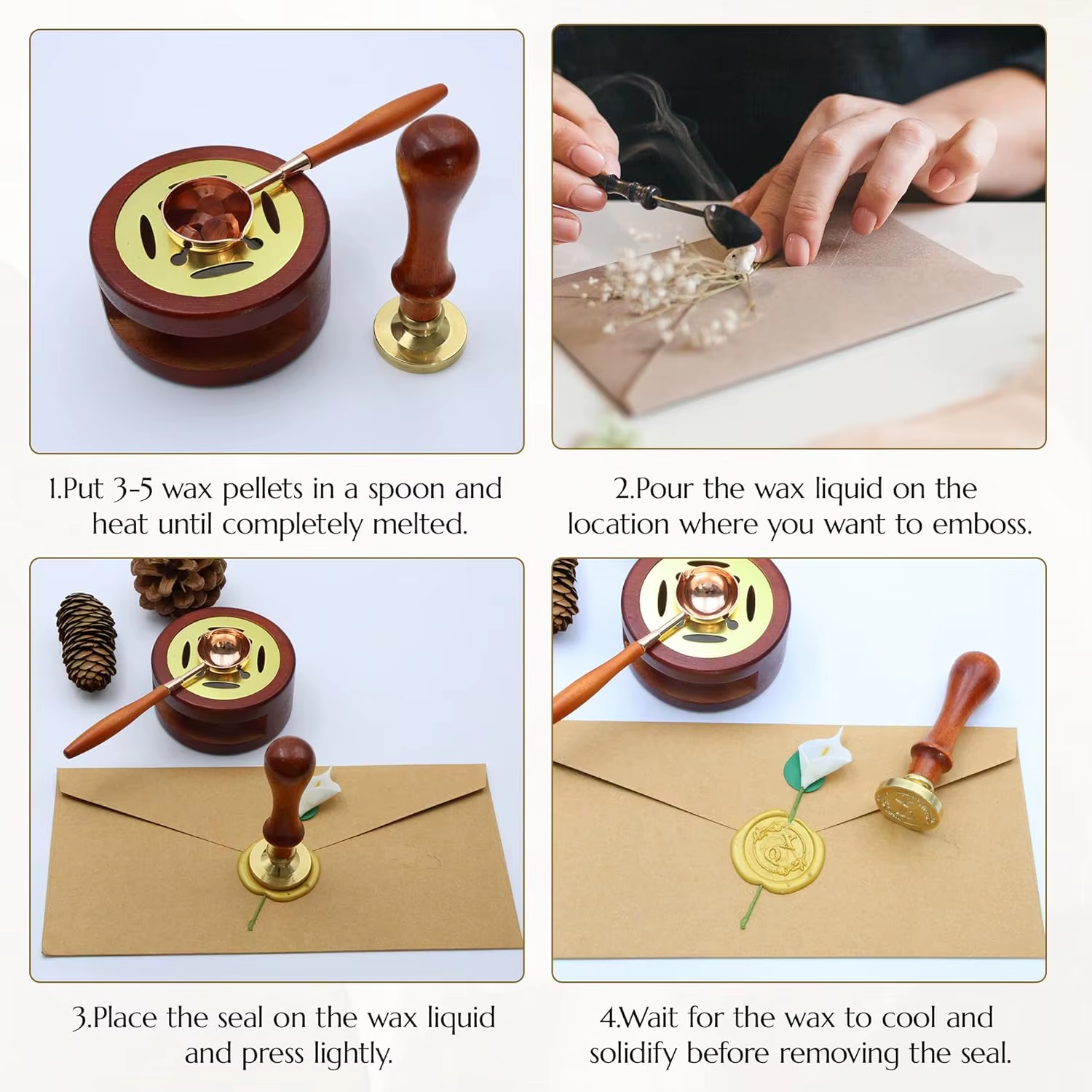 Wedding Custom Wax Seal Stamp  - Wax Seal Letter Kit บทวิจารณ์และราคา