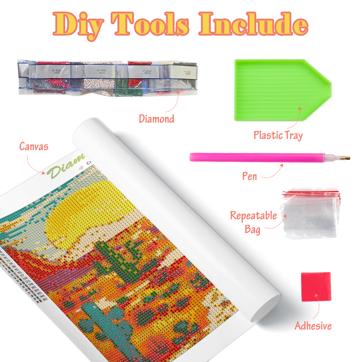 Frameless, DIY Diamond Paintin - Photo Mosaic Print บทวิจารณ์และราคา