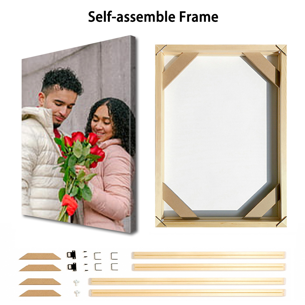 1 Pc Customized Photos on Canv - Engraved Wood Frame บทวิจารณ์และราคา