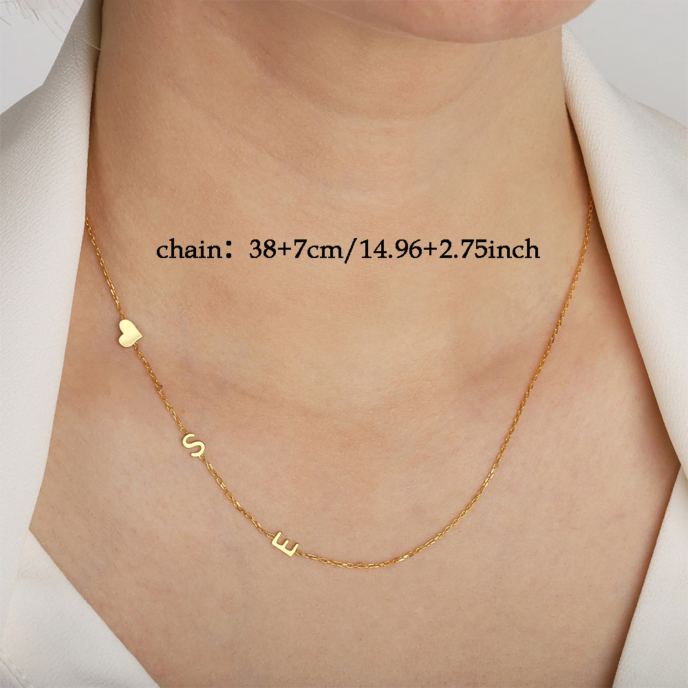 Custom Heart Sideways Letter I - Name Necklace Custom บทวิจารณ์และราคา