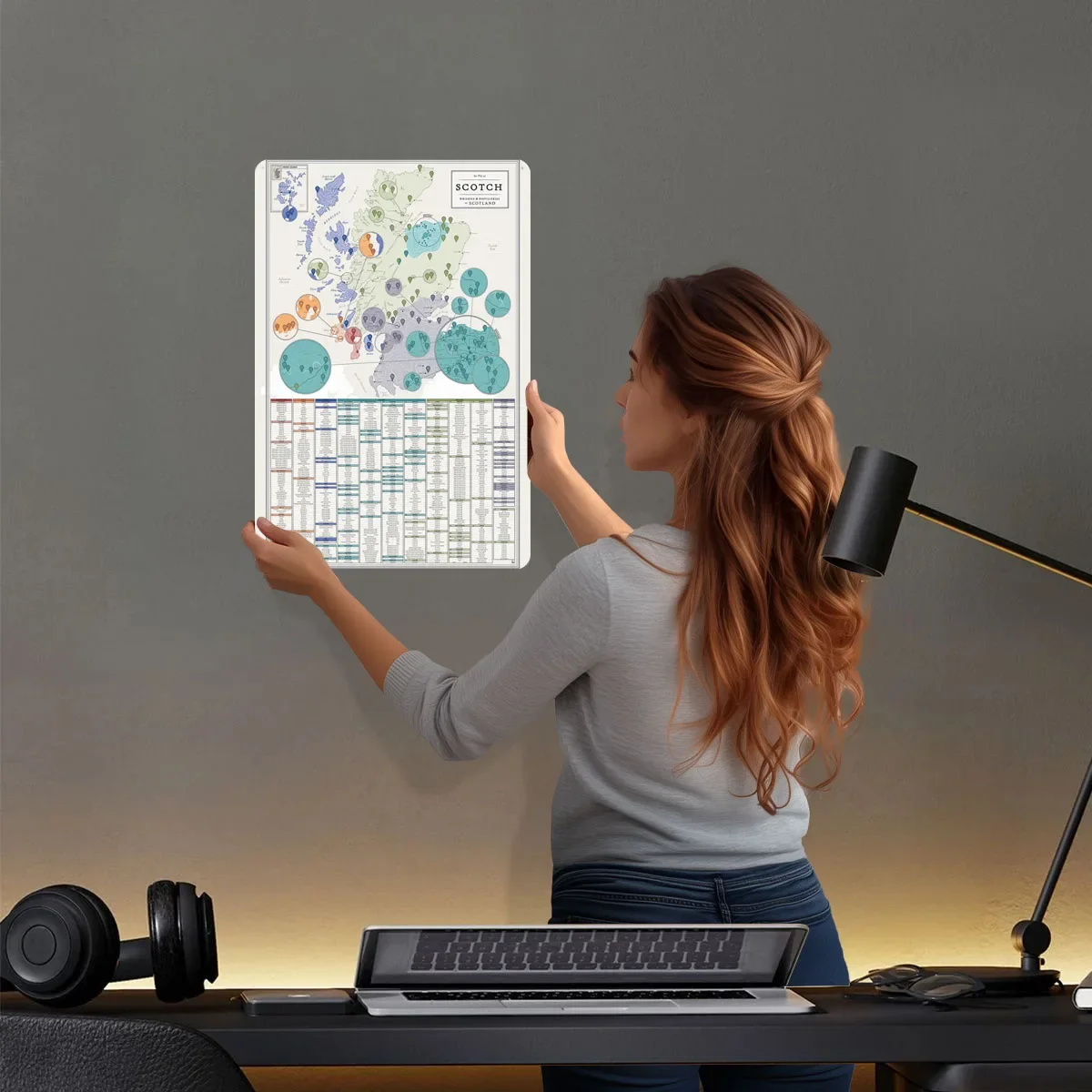 Whiskies of Scotland Poster Ma - Custom Map Poster บทวิจารณ์และราคา