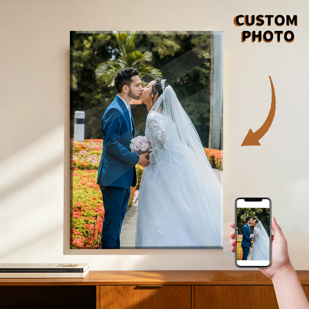 1 Pc Customized Photos on Canv - Engraved Wood Frame บทวิจารณ์และราคา