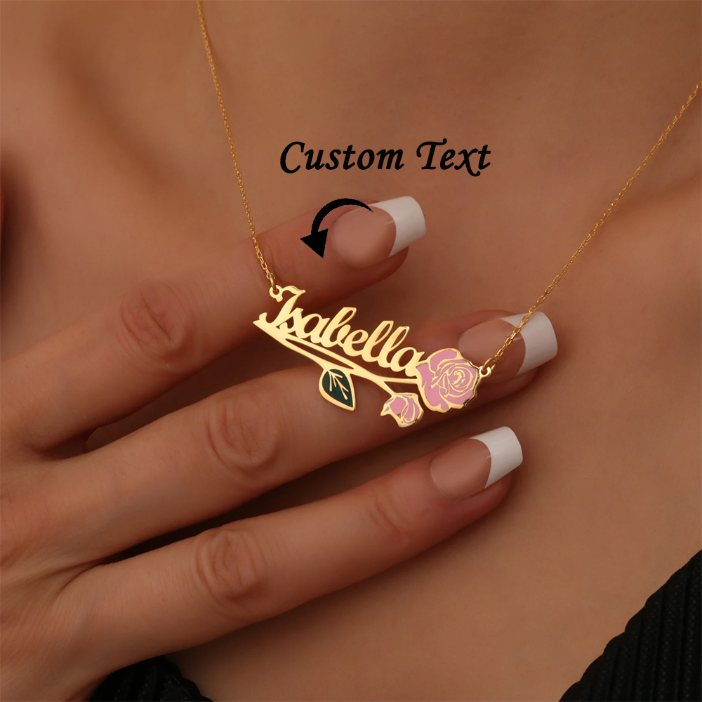 Personalized Colorfuls Birth F - Name Necklace Custom บทวิจารณ์และราคา