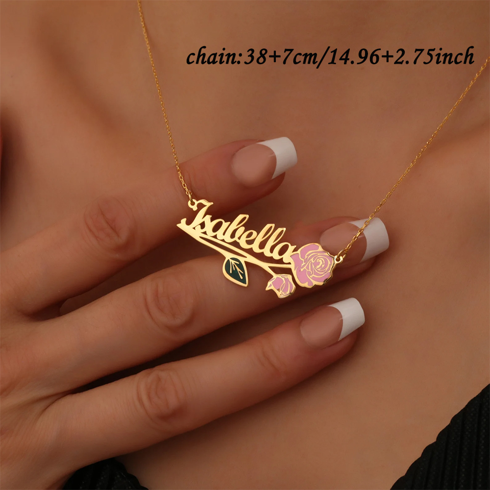 Personalized Colorfuls Birth F - Name Necklace Custom บทวิจารณ์และราคา