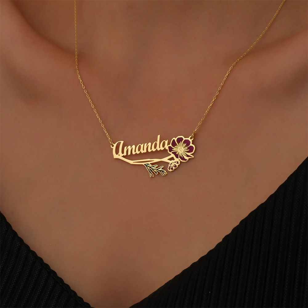 Personalized Colorfuls Birth F - Name Necklace Custom บทวิจารณ์และราคา