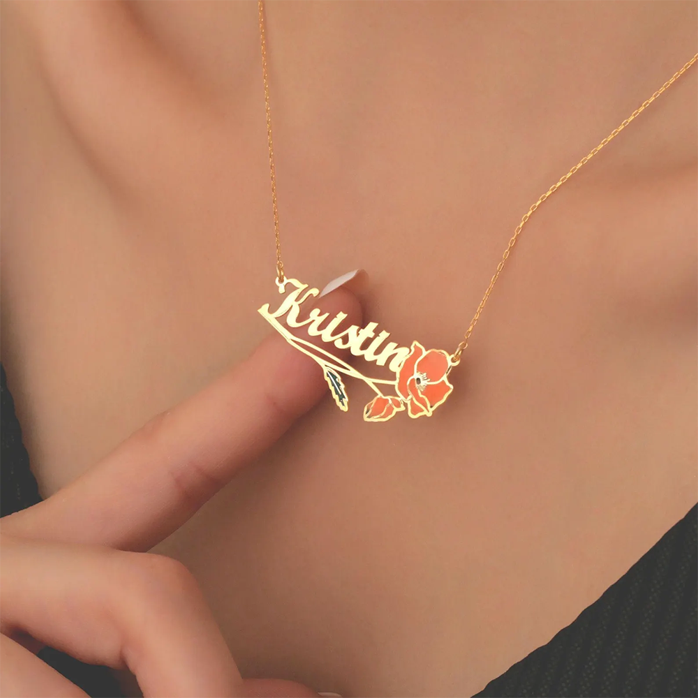 Personalized Colorfuls Birth F - Name Necklace Custom บทวิจารณ์และราคา