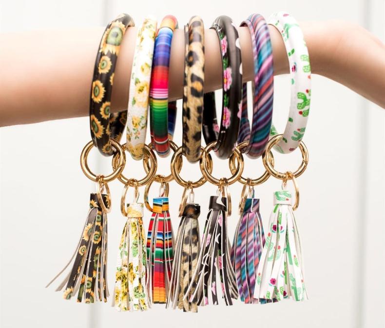 Sunflower Cactus Monogrammed K - Monogram Keychain Leather บทวิจารณ์และราคา