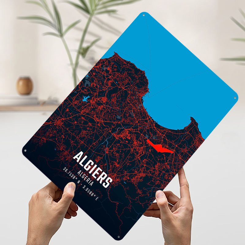 Algiers City Map Metal Poster  - Custom Map Poster บทวิจารณ์และราคา
