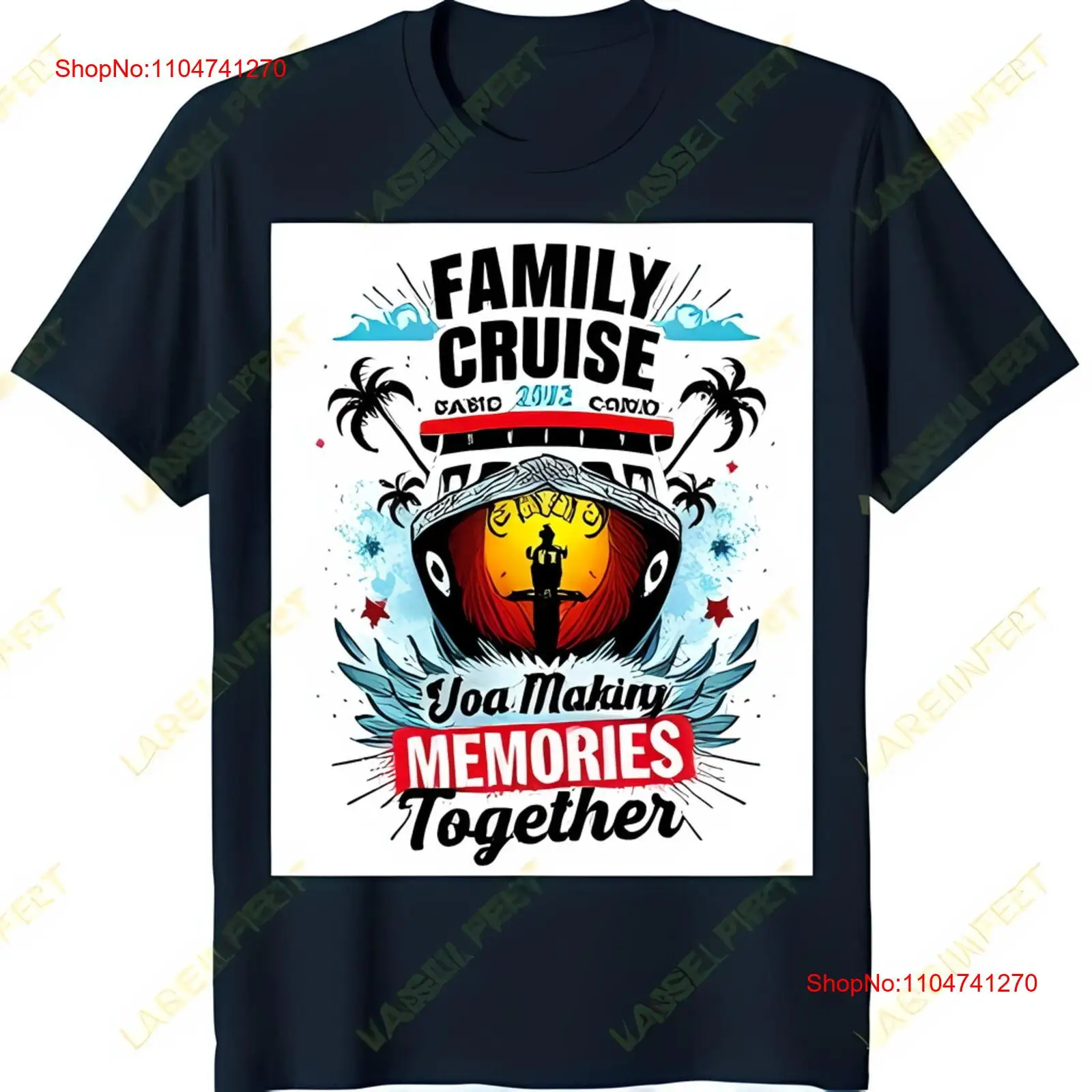 Dark Blue Family Cruise T Shir - Family Tree Print บทวิจารณ์และราคา
