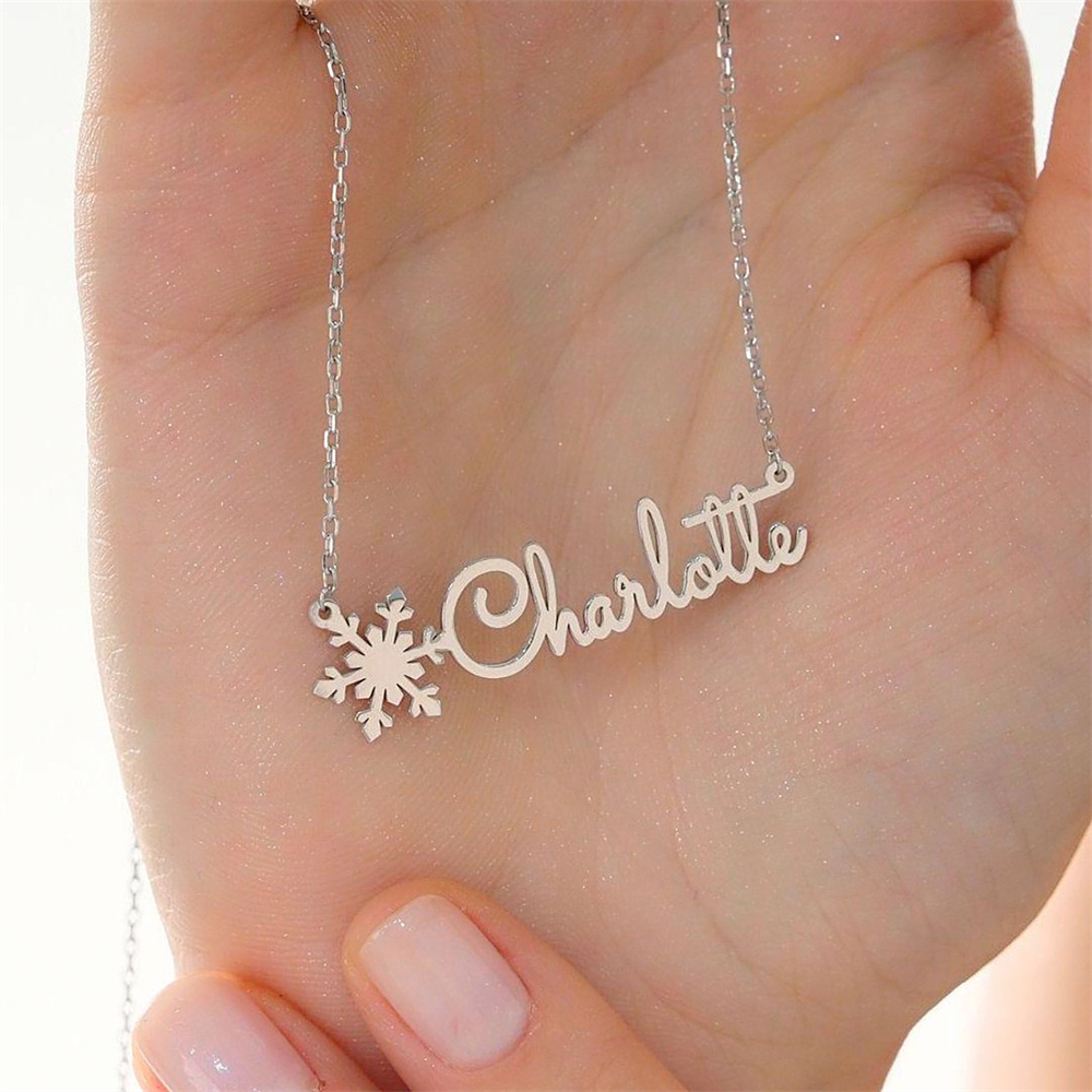 Custom Simple Name Necklace St - Birth Flower Necklace บทวิจารณ์และราคา