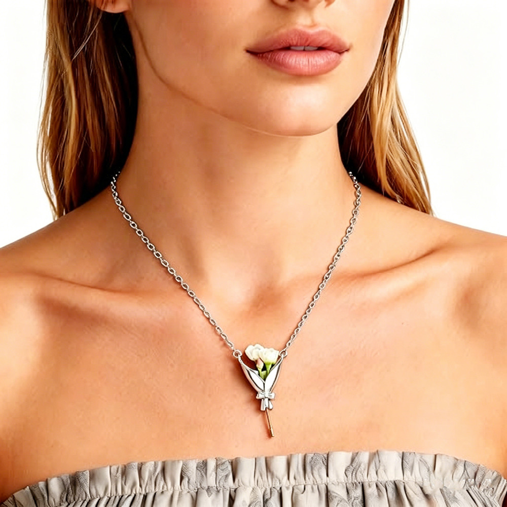 Artful Flower Vase Necklace We - Birth Flower Necklace บทวิจารณ์และราคา
