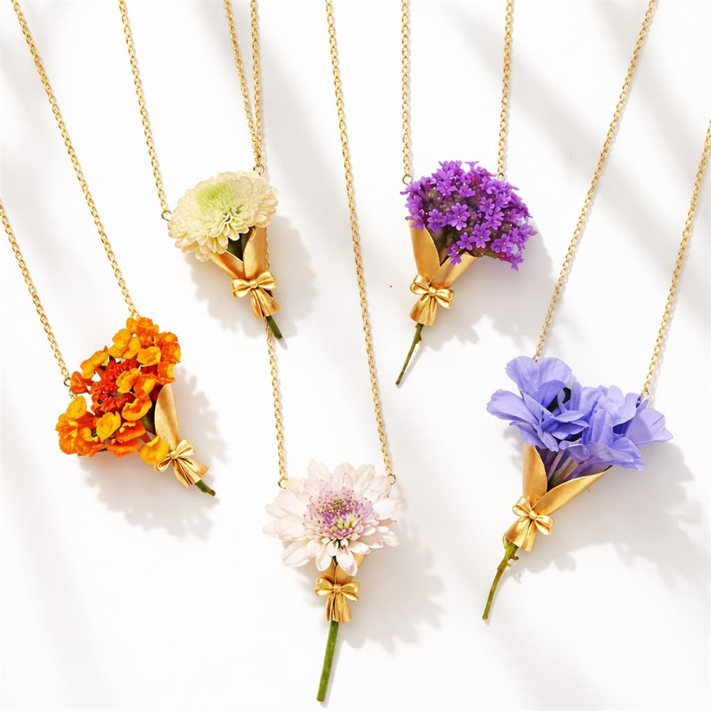Artful Flower Vase Necklace We - Birth Flower Necklace บทวิจารณ์และราคา