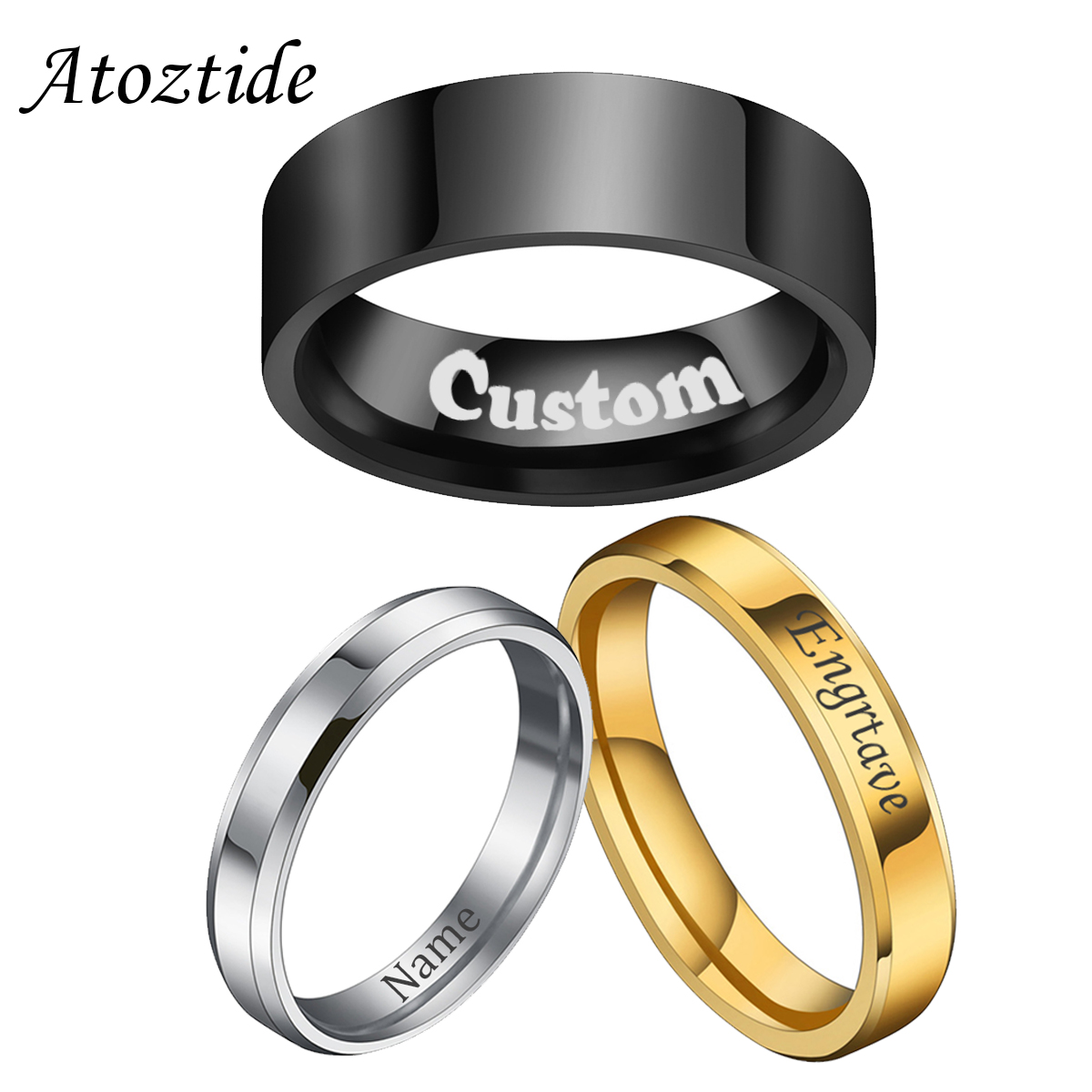 Atoztide 4/6/8mm Personalized  - Initial Ring Custom บทวิจารณ์และราคา