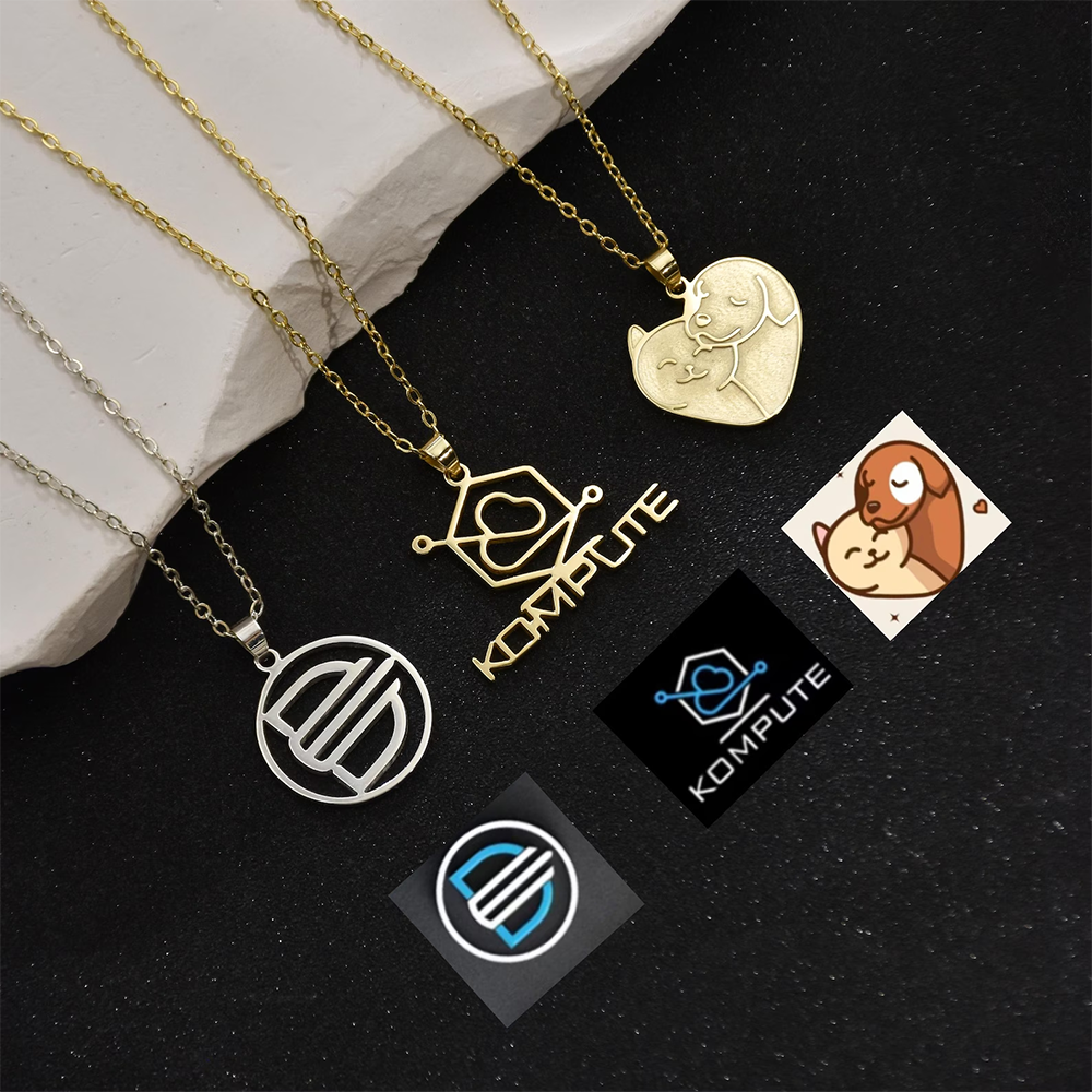 Custom Company Logo Necklace P - Name Necklace Custom บทวิจารณ์และราคา