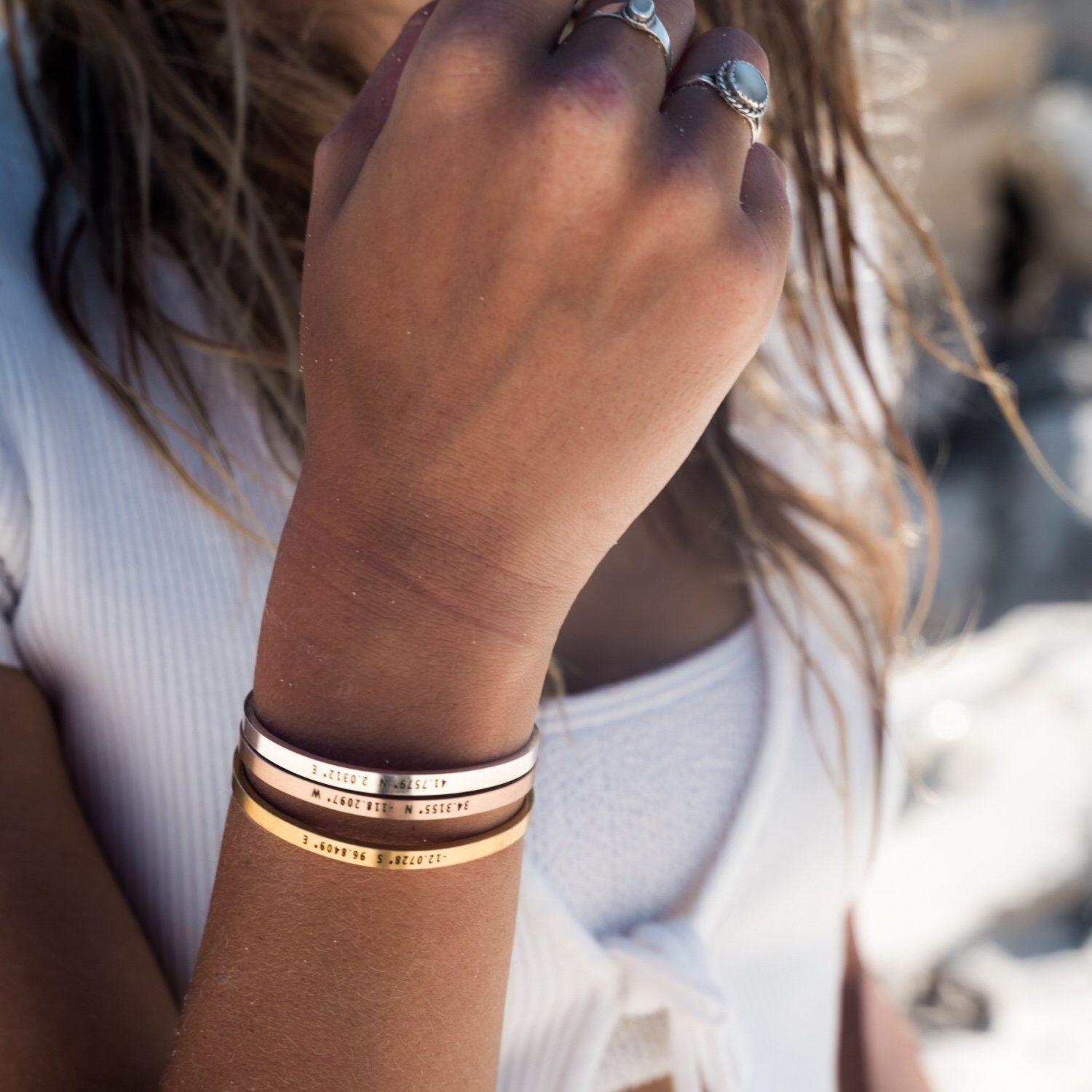 Custom Personalized 4mm Width  - Coordinates Bracelet บทวิจารณ์และราคา