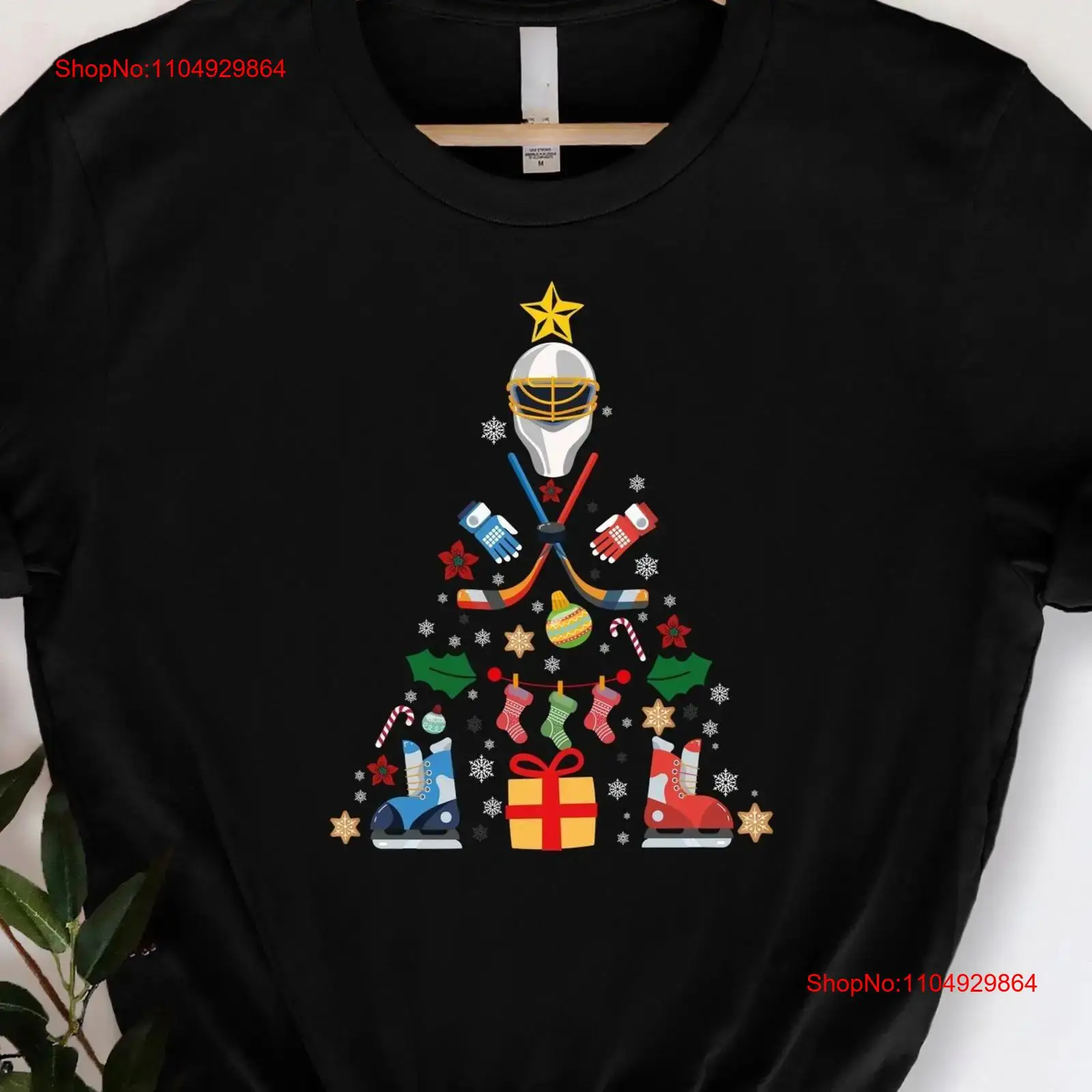Hockey Christmas Tree T Shirt  - Family Tree Print บทวิจารณ์และราคา