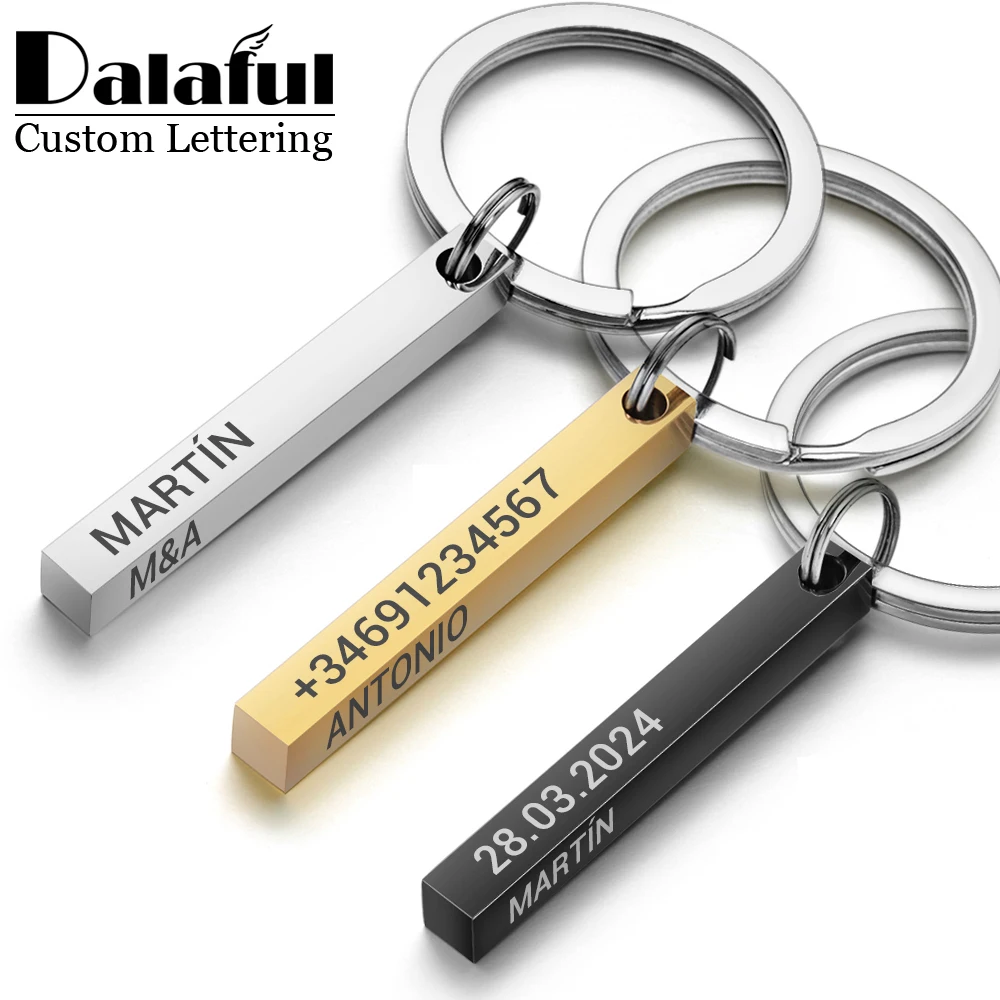 Personalized 3D Bar Keychain E - Initial Ring Custom บทวิจารณ์และราคา