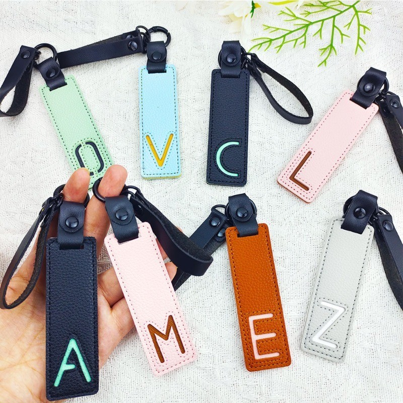 Classic Pu Leather Keychain A- - Monogram Keychain Leather บทวิจารณ์และราคา