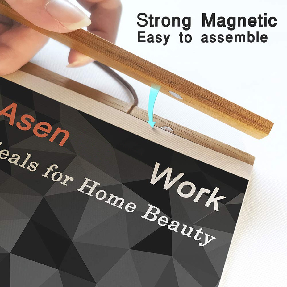1PC Magnetic Wooden Picture Ha - Engraved Wood Frame บทวิจารณ์และราคา