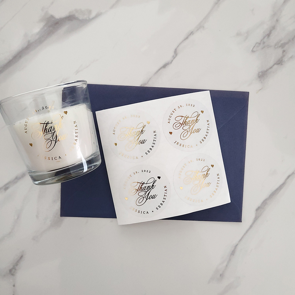 Custom 50pcs Round Gold Foil C - Personalised Candle Label บทวิจารณ์และราคา