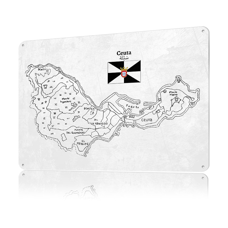 Handdrawn Map of Ceuta. Poster - Custom Map Poster บทวิจารณ์และราคา