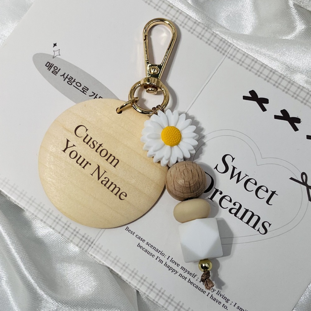 Creative Bamboo Pendant Keycha - Initial Ring Custom บทวิจารณ์และราคา