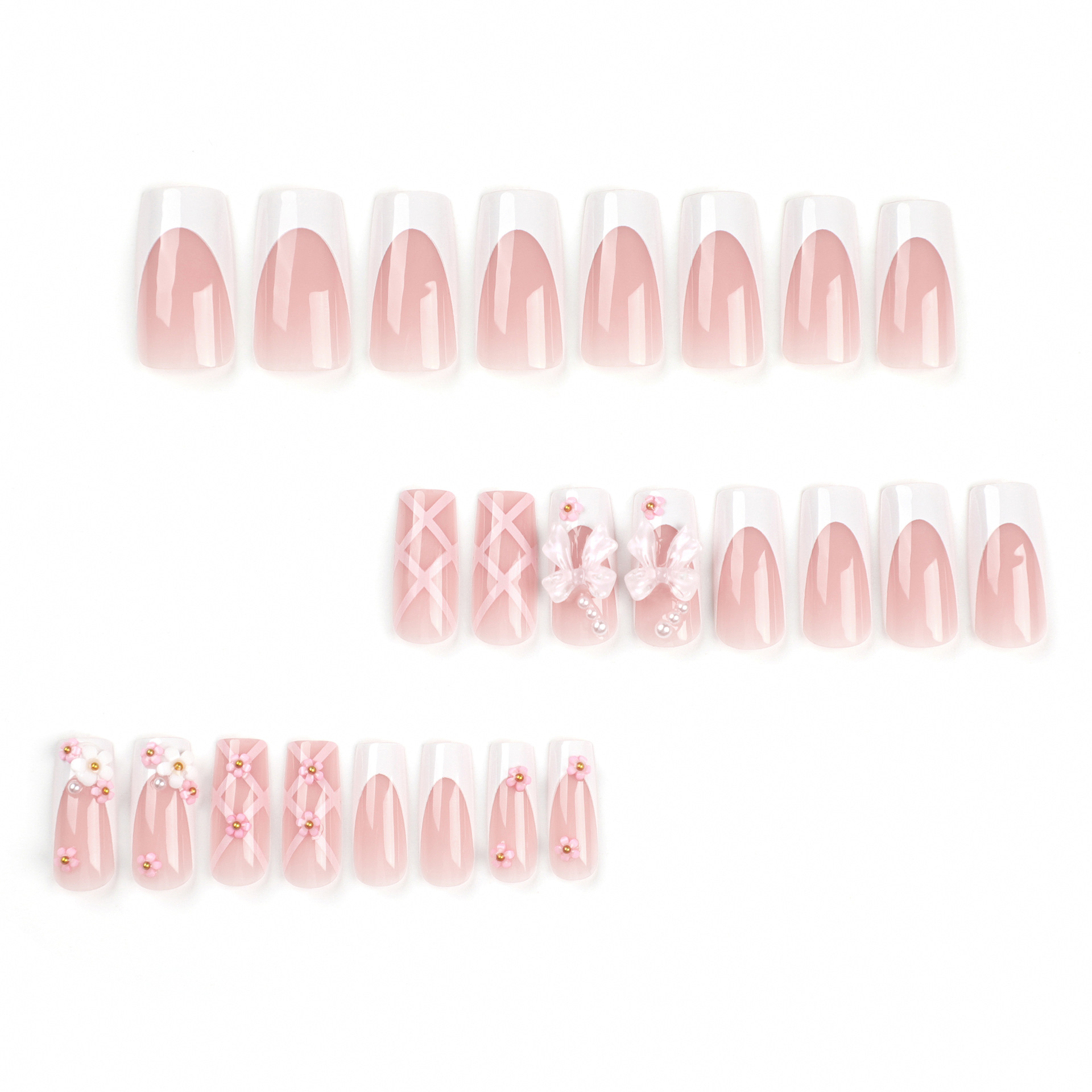 24Pcs 3D Bow Design Press on N - Pressed Flower Art บทวิจารณ์และราคา