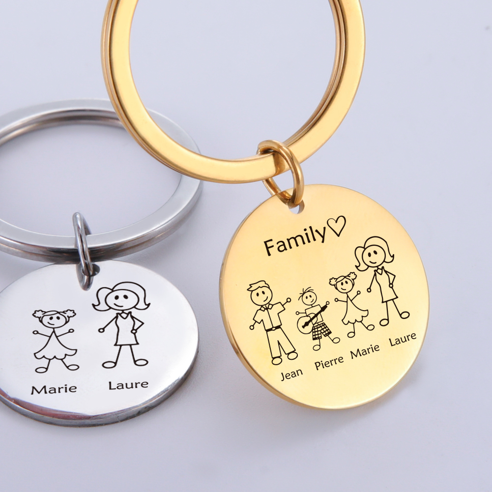Family Personalized Keychain C - Initial Ring Custom บทวิจารณ์และราคา