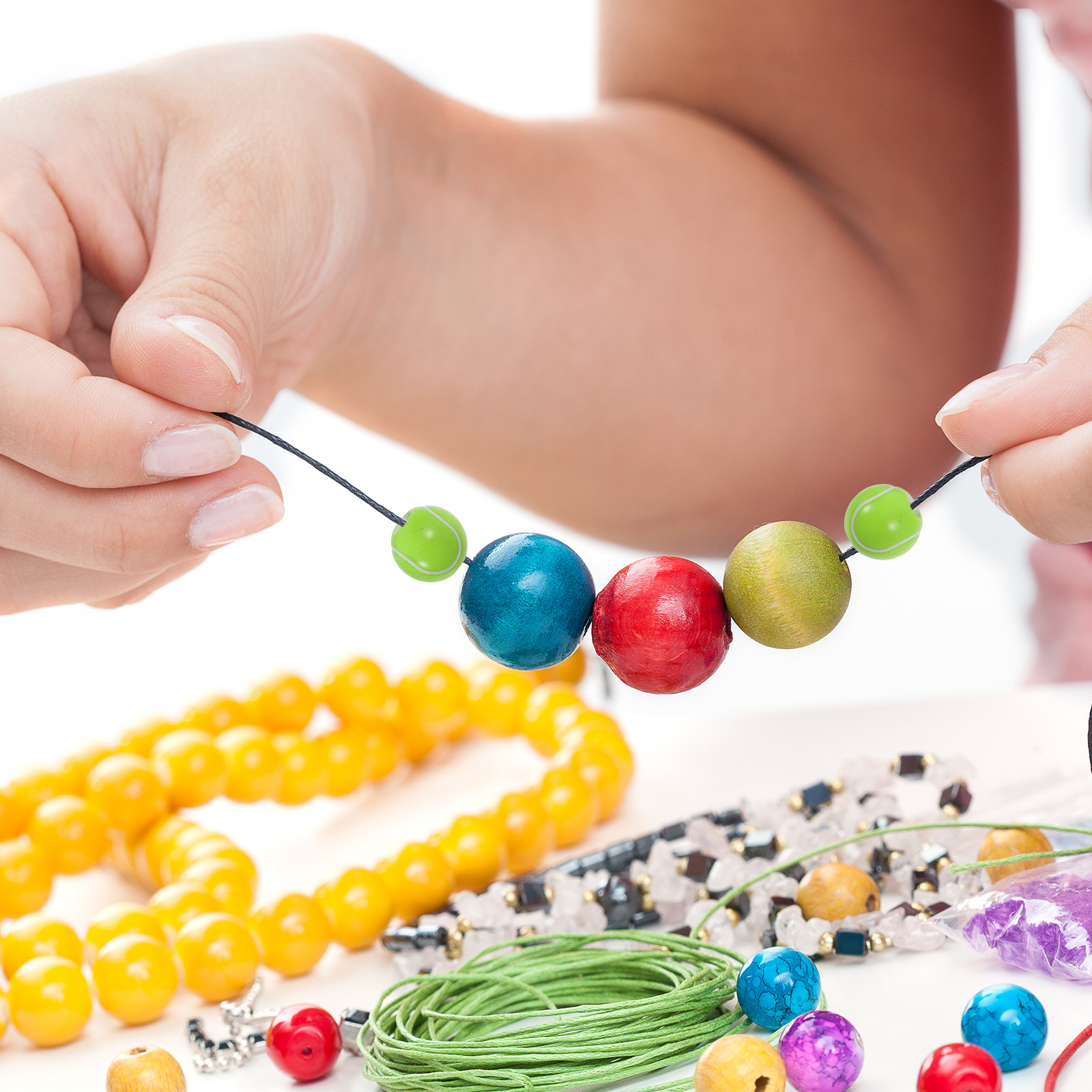 100Pcs Tennis Beads Handmade B - Coordinates Bracelet บทวิจารณ์และราคา