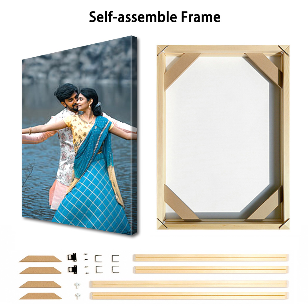 1 Pc Customized Photos on Canv - Engraved Wood Frame บทวิจารณ์และราคา