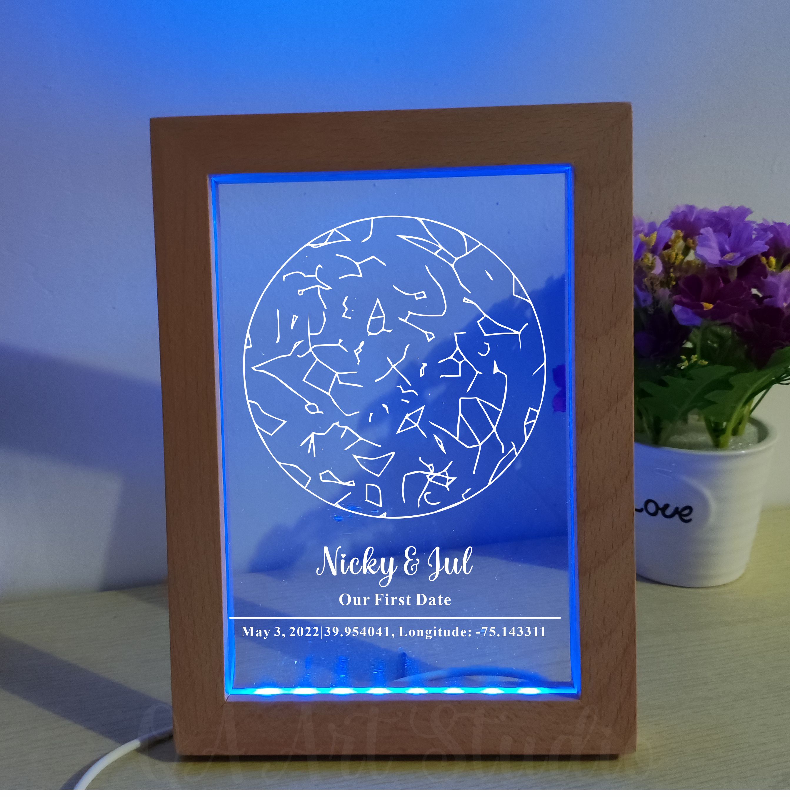 Personalized Wooden Acrylic Ni - Custom Star Map บทวิจารณ์และราคา