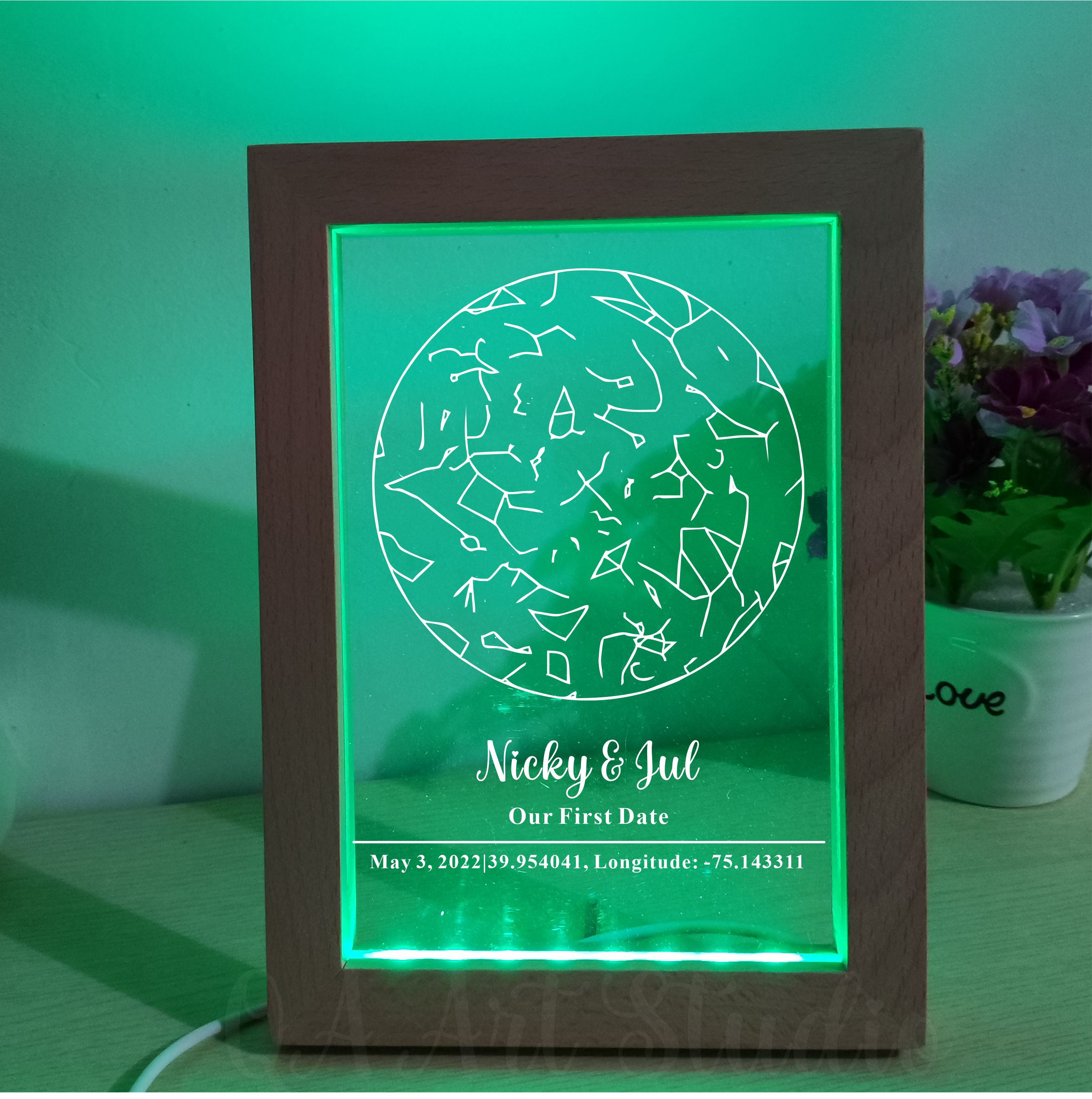 Personalized Wooden Acrylic Ni - Custom Star Map บทวิจารณ์และราคา